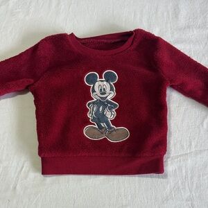 Disney baby - Burgundy Mickey Mouse Fleece/Plush Sweatshirt